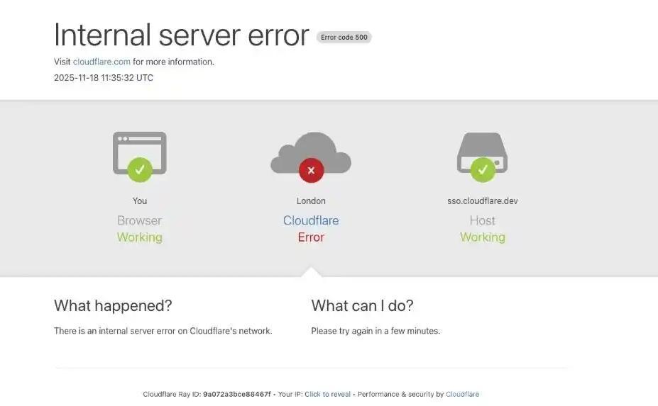 Cloudflare突发全球故障 官方发文称非网络攻击
