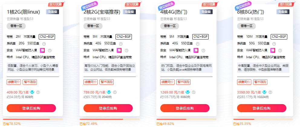 硅云双12活动 香港云服务器低至16.36元/月 海外云虚拟主机仅需4.42/月