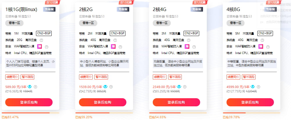 硅云双12活动 香港云服务器低至16.36元/月 海外云虚拟主机仅需4.42/月